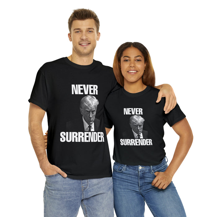 TRUMP NEVER SURRENDER Unisex Heavy Cotton Tee