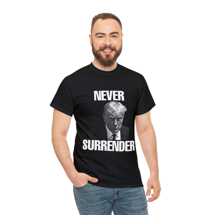 TRUMP NEVER SURRENDER Unisex Heavy Cotton Tee