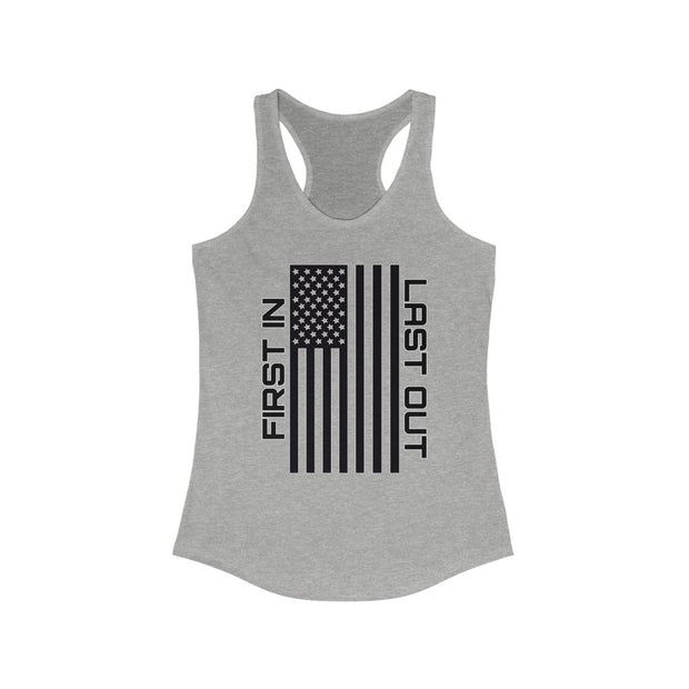 First In Last Out Women's Ideal Racerback Tank
