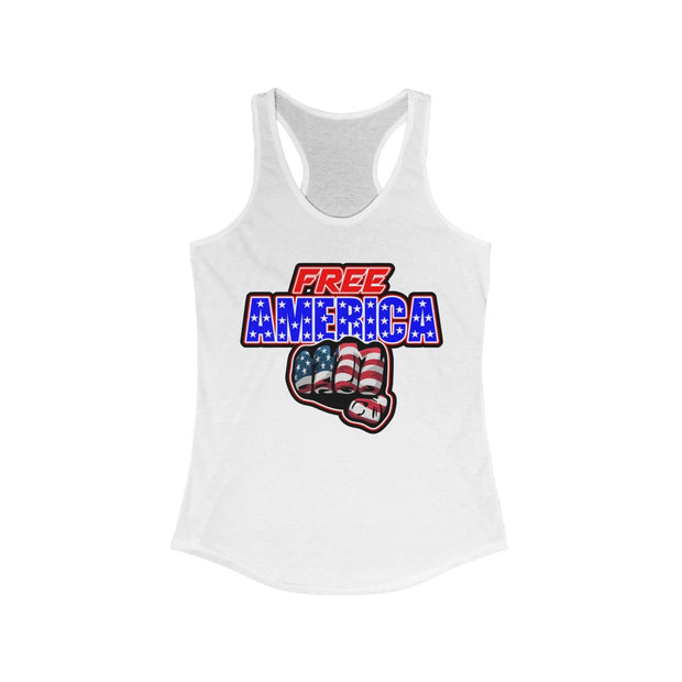 FREE AMERICA FIST PUNCH Women's Ideal Racerback Tank